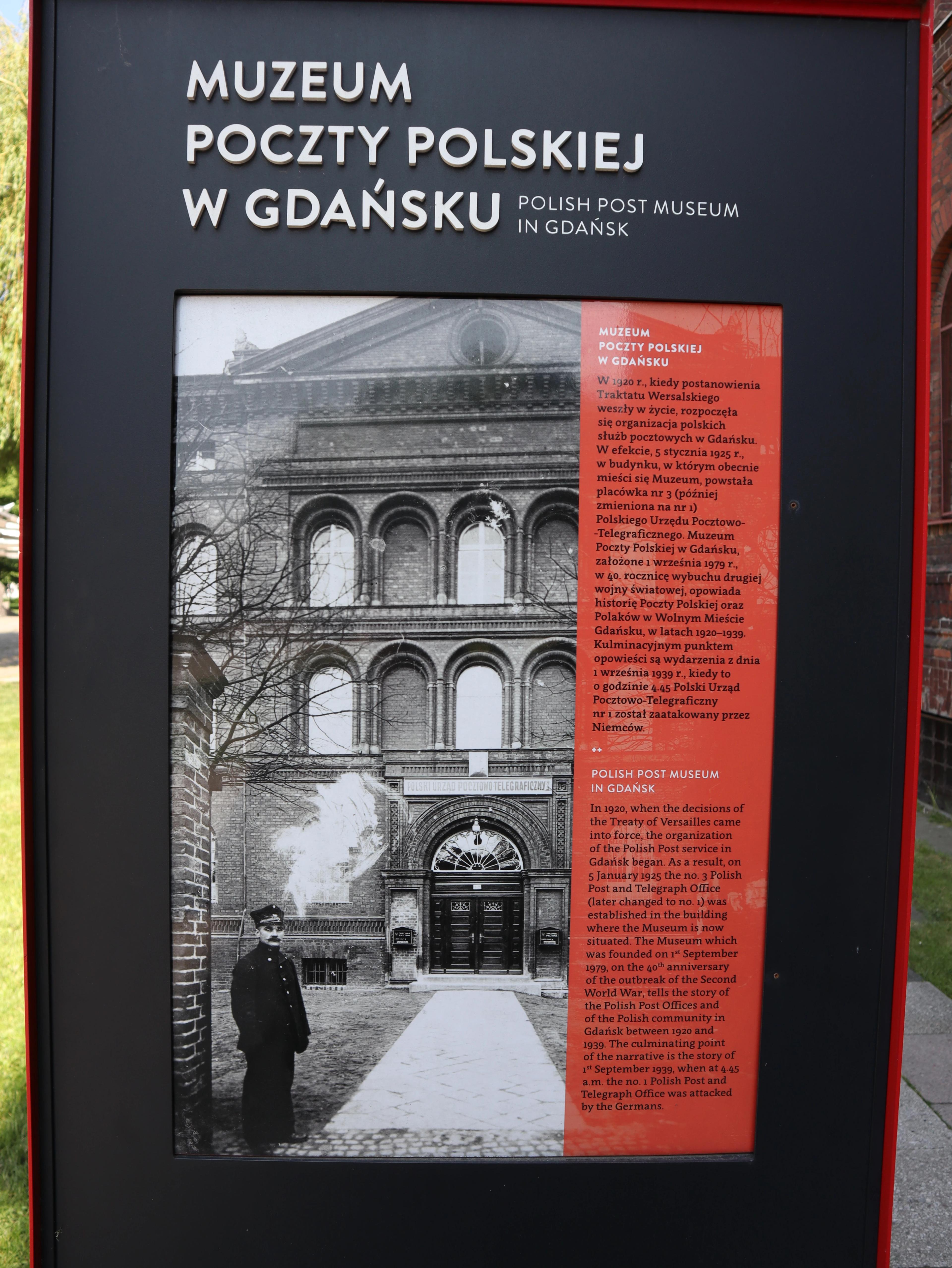 Information board of the Polish Post Office